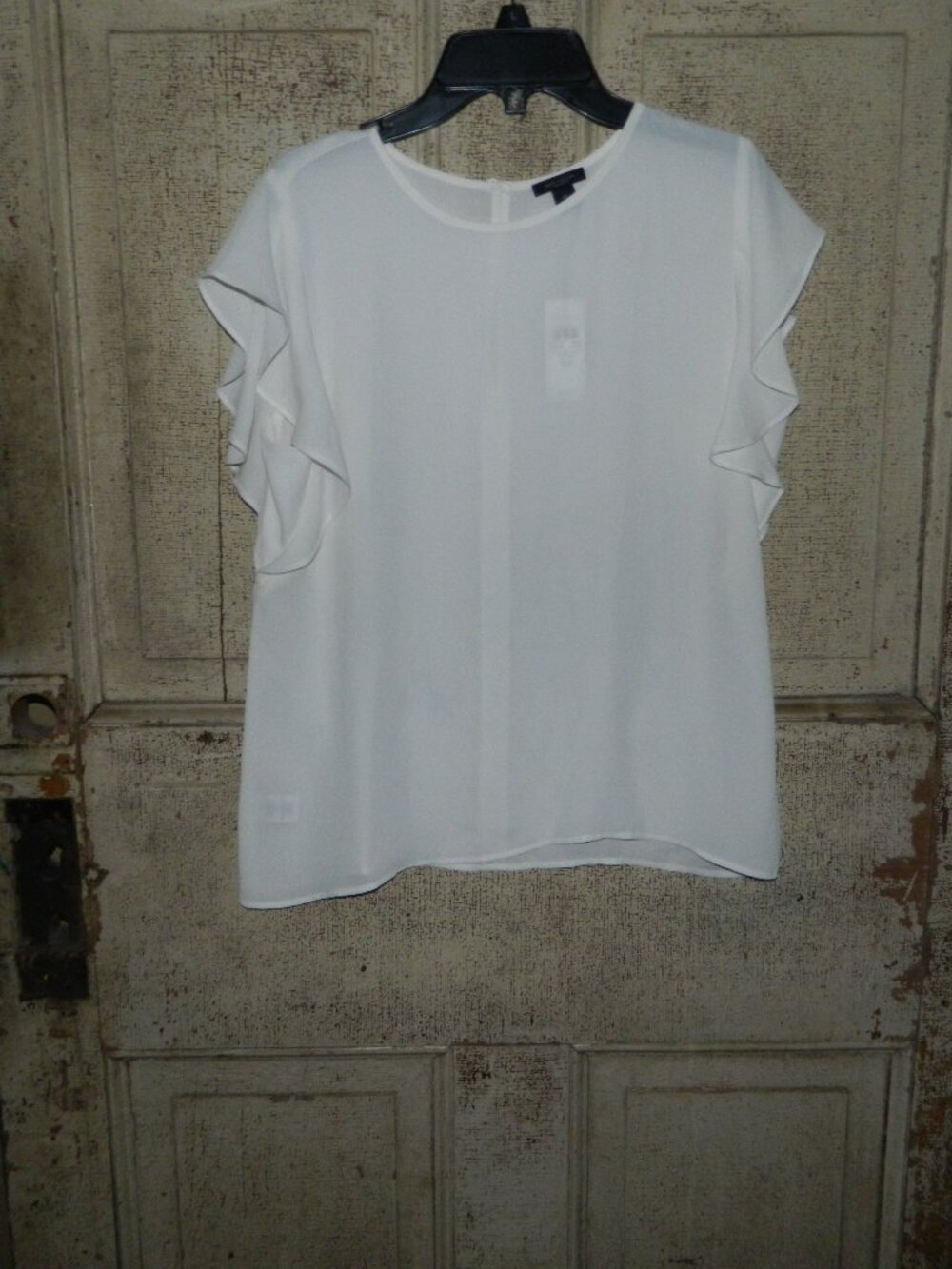 Ann Taylor Ruffle Sleeve Blouse Top Sz XS (A-1)